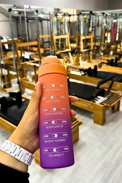 LİGROUND Tritany Policarbonic 500 ml Premium Motivation Flask with Straw and Hanger - Water Bottle - Flask with Sliding Lid