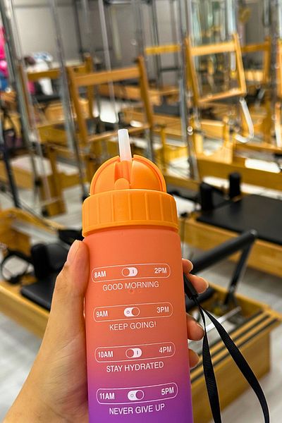 LİGROUND Tritany Policarbonic 500 ml Premium Motivation Flask with Straw and Hanger - Water Bottle - Flask with Sliding Lid