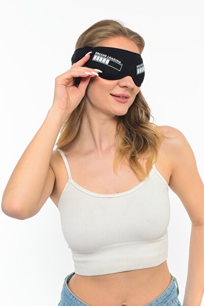 Sh Mağazacılık Cotton Black Washable Eye Patch Sleeping Mask Let Me Go