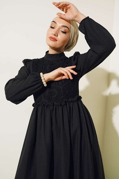 Zade Dress with Lace Mesh Front Detail