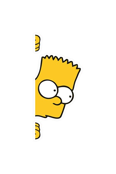 esticker 12 x 5,5 Cm Bart Simpson Sticker Laptop Oto Araba Motor Sticker