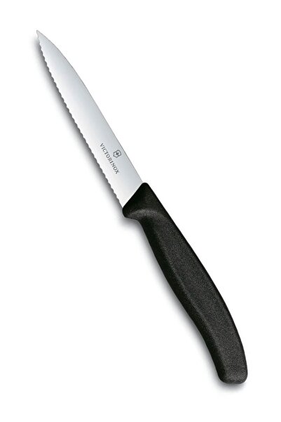 Victorinox 6.7733 SwissClassic 10cm Sivri Tırtıklı Meyve, Sebze Soyma Bıçağı ...