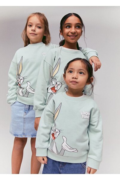 MANGO Kids Hanorac verde pentru copii