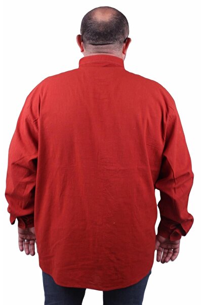 MocGrande Ανδρικό πουκάμισο μεγάλου μεγέθους Lycra λινό Judge με γιακά με τσέπη ΠΛΑΚΑΚΙ