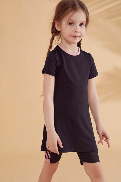 Marina Schwarzer Kinder-Badeanzug mit Strumpfhose K2336