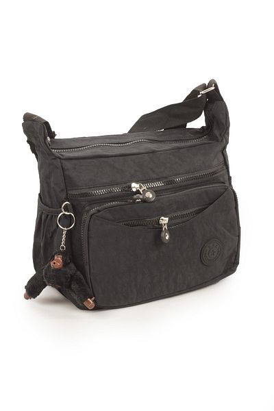 İMAKS 571 Crinkle Black Geantă impermeabilă - Poștaș cu mai multe compartimente, braț încrucișat și umăr