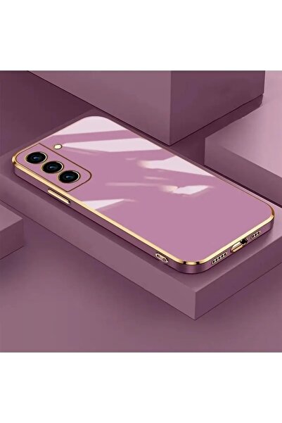 ELGALA Samsung Galaxy A70 Uyumlu Kılıf Parlak Kenarlı Altın Işlemeli Kamera K...