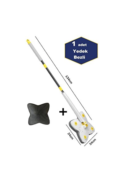 sengenegel Kare Mop Deterjan Hazneli Sıkmalı Yedek Bezli Yer Fayans Ahşap Mermer Duvar