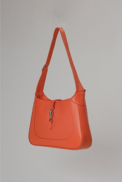 Çantacımstore Women's Baguette Handbag Lockable Mng Orange