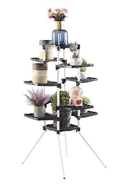fullreyon Sebro 10 Raflı Dekoratif Çiçek Standı Çiçek Bahçesi Saksı Standı