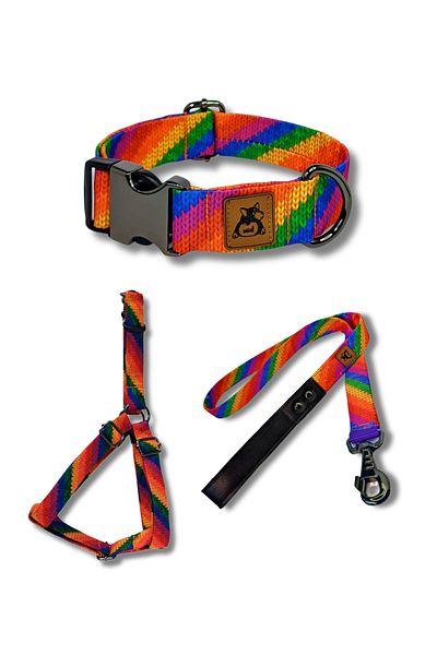 UTDpet Rainbow Dog Collar Set