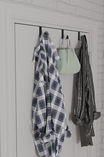 Durusilya Mobilya Set of 5 Door Back Metal Hanger Bathrobe Hanger Clothes Hanger