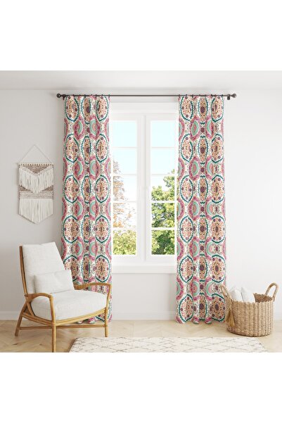 MUN HOME Dijital Baskılı Fon Perde Tek Kanat 140 X 260 Cm Kenar Katlamalı Dik...