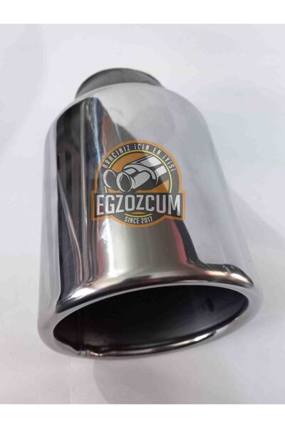 EGZOZCUM | 90 MM YUVARLAK PARLAK KROM EGZOZ UCU