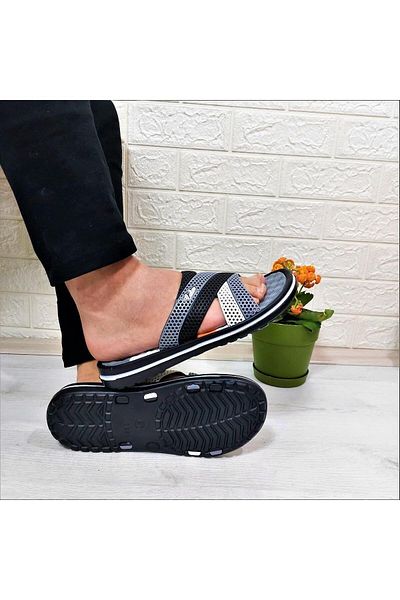Calx 2834-2888 Gray Massage Sole Daily Pool Beach Men's Slippers