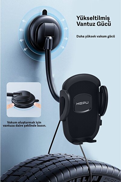 mimtec Araç Içi Uzayan Ayarlanabilir Telefon Tutucu Cam Ve Torpido Için Ücret İade Garantili