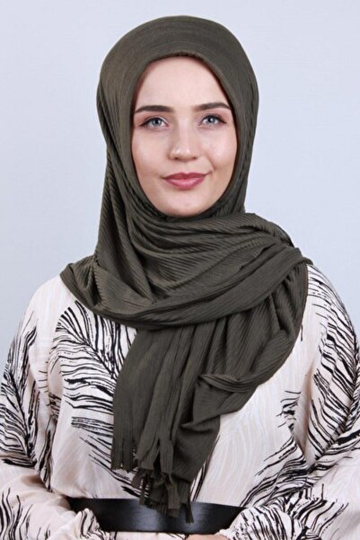 Organic Scarfs Pliseli Hijab Pratik Hazır Tesettür Şal