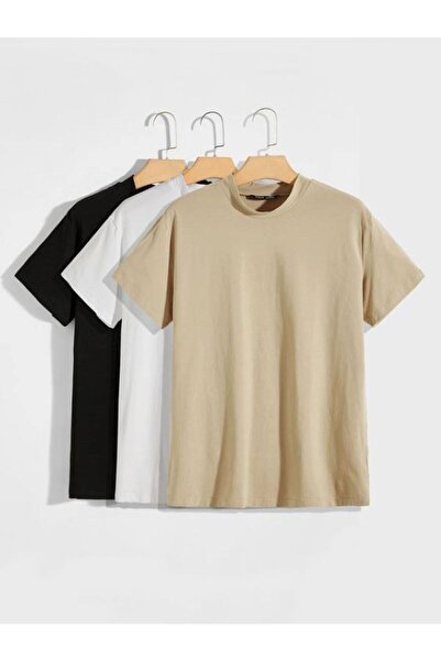 NO 601 Osnovni Jednobojna 3-dijelna Oversize kroj unisex majica bez uzorka, v...