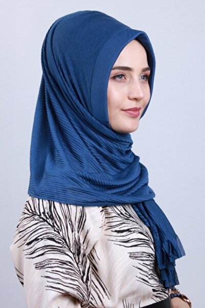 Genel Markalar Kışlık Korunaklı Pliseli Hijab Pratik Hazır Şal