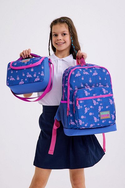 Coral High Set de geanți de școală 3 piese cu model flamingo roz lavandă pentru copii SET0123112