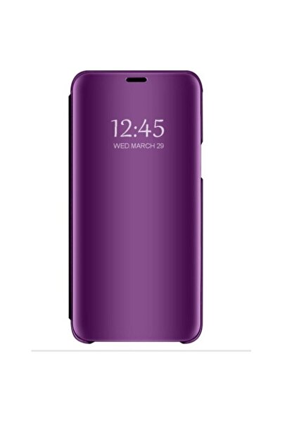 prolysus Huawei P30 Kapaklı Kılıf Aynalı Kılıf Mor