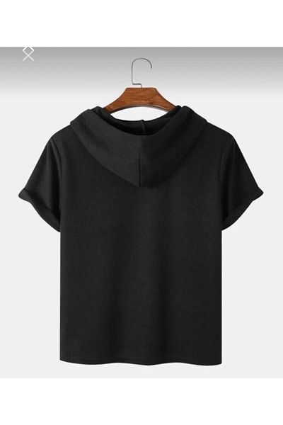 İmpavido Tricou oversize cu glugă alb-negru cu cordon
