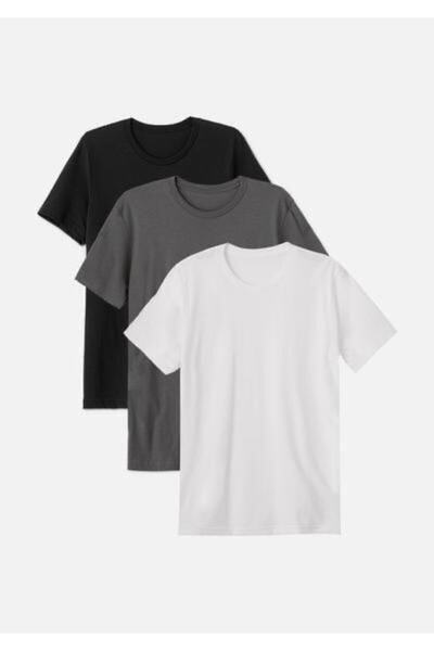 NO 601 Tricou unisex supradimensionat, fără model, 3 piese, combinație multiplă