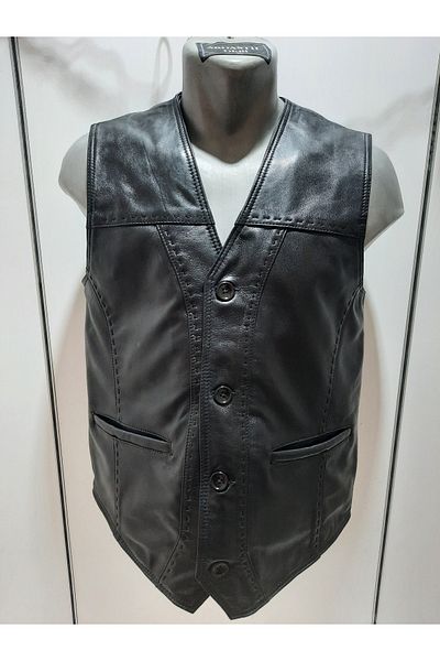 ArdaStilDeri Genuine Leather Large Size Vest