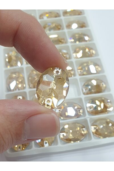 CRYSTALSHOP Piatra de cristal - 13*18mm Oval Aur (50 buc.)