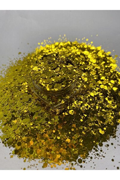Sirius Hobi Epoksi Reçine Quartz Gold Tırnak Makyaj Chunky Glitter 8 gr Holog...
