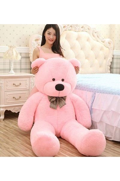 Sole Cute Plush Confused Bear with Bow Tie 80 Cm - Special Gift for Lover