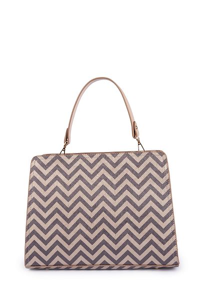 gio&mi Elanor Women's Light Gold Zigzag Patterned Stylish Design Handbag