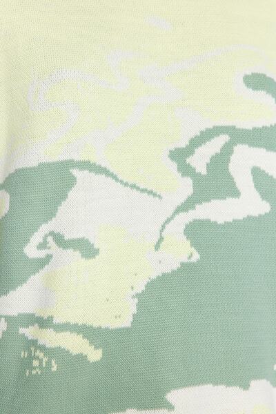 Trendyol Collection Crew Neck Yellow Patterned Knitwear Sweater - Twoaw24Kz00128