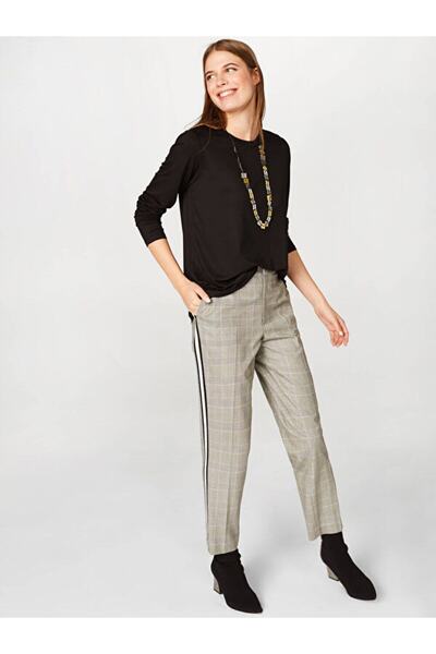 Faik Sönmez Kadın Yuvarlak Yaka Uzun Kol T-shirt