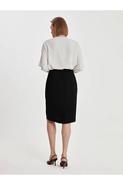 Faik Sönmez Dámská černá Slim Fit sukně 00035