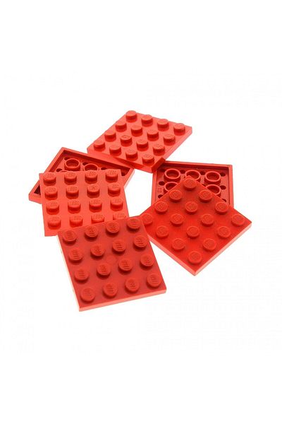 LEGO MOC Custom Accessory Creator Plate 4 x 4 Flat Brick Red 4 pieces to ship