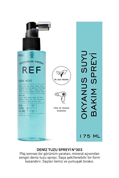 REF STOCKHOLM Ocean Mıst N°303 175 Ml Doğal, Mat, Hacimli Ve Ferahlatıcı Etki Için Deniz Tuzu Spreyi