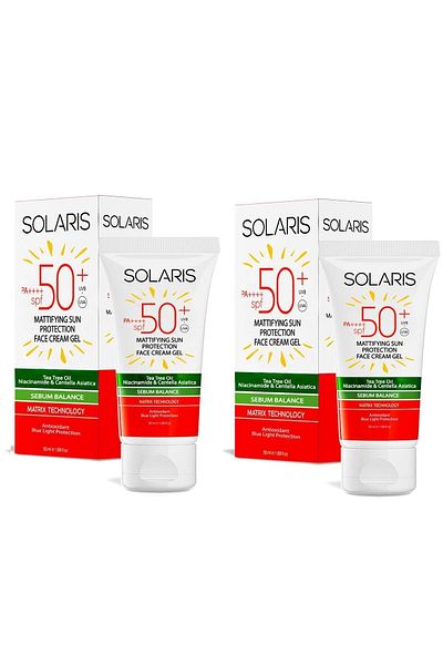 SOLARIS Matte Finish Anti-Aging Gel Sunscreen for Oily Skin Types Spf 50 (50 ml)