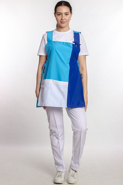 İstanbul Üniforma Color Block Work Apron Blue