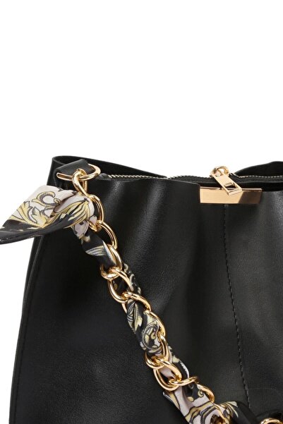 Bagfoni Crocos Чорна сумочка з ланцюжком та аксесуарами з м'якої шкіри, 3 відділення, стильна та вишукана сумочка через плече та на руці