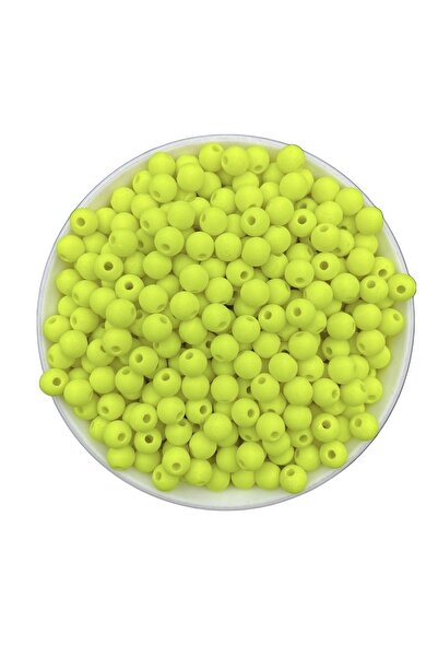 Hedef Bijuteri Neon Boncuk, 50gr 8mm Sarı Renk Mat Neon Fosforlu Boncuk,Takı ...