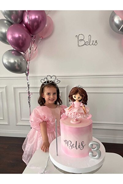 SAKLIDESİGN Saklı Design Gümüş renk kalpli taç &Asa