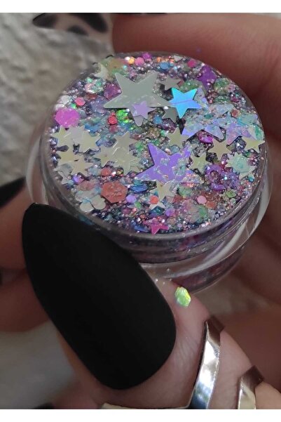 hbtasarim Parlak Glitter Jel Far Glitter Simli Saç Ve Vücut Simi Yıldızlı- Magic Stars