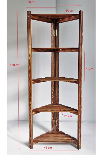 Wooden City Banyo Köşe Düzenleyici Mutfak Rafı Banyo Dolabı Çok Amaçlı Raf 5 Katlı Köşe Rafı Köşe Düzenleyici