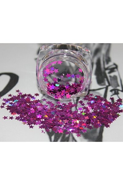 hbtasarim Tırnak Süsleme Işığı Yansıtan Parıltılı Yıldız Desenli Pul Nail Art