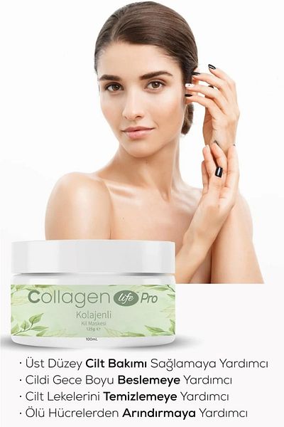 COLLAGEN LIFE Active Clay Mask, Collagen Clay Mask, Anti-Acne and Blackhead 125gr