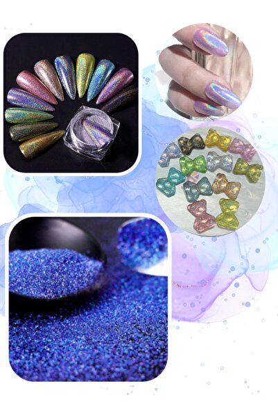 Sirius Hobi Epoksi Reçine Magic Lazer Sky Blue Tırnak Makyaj Chunky Glitter 8...