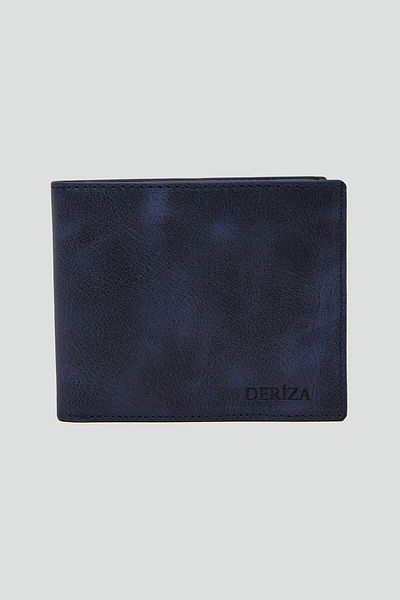 Deriza Ανδρικό πορτοφόλι Crazy Real Leather Navy Blue
