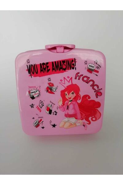 EMİR KIRTASİYE Lüx Lisanslı kız FİGÜRLÜ Büyük Boy 4 Lü Bölmeli Set Beslenme K...