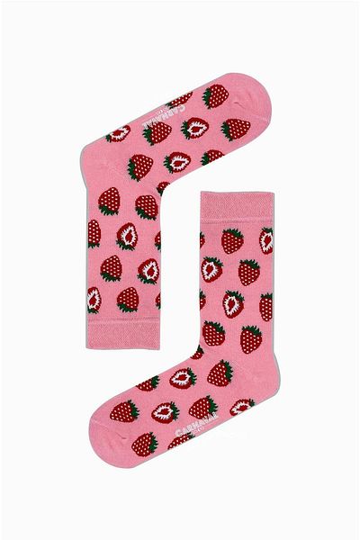 CARNAVAL SOCKS Unisex ροζ φράουλα καλοκαιρινές πολύχρωμες κάλτσες